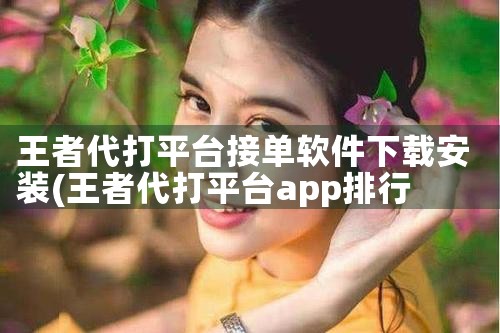 王者代打平台接单软件下载安装